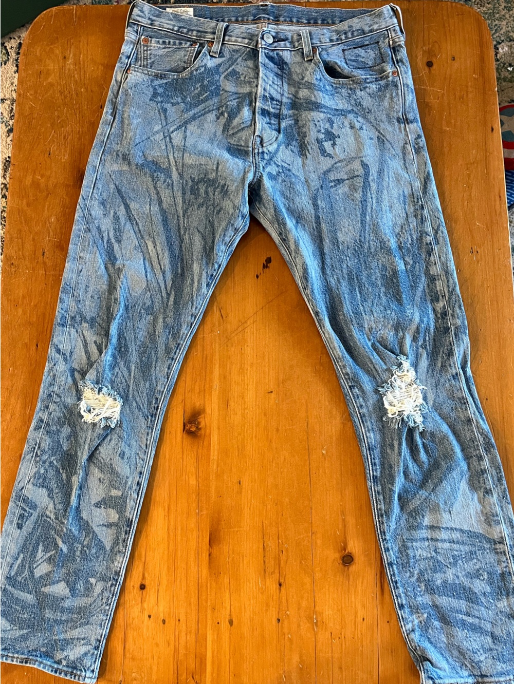 Levi’s x Justin Timberlake Fresh Leaves 501 Slim Taper Distressed Jeans 2018